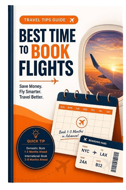 Best time to book flights guide cover for FlightSavingsScout